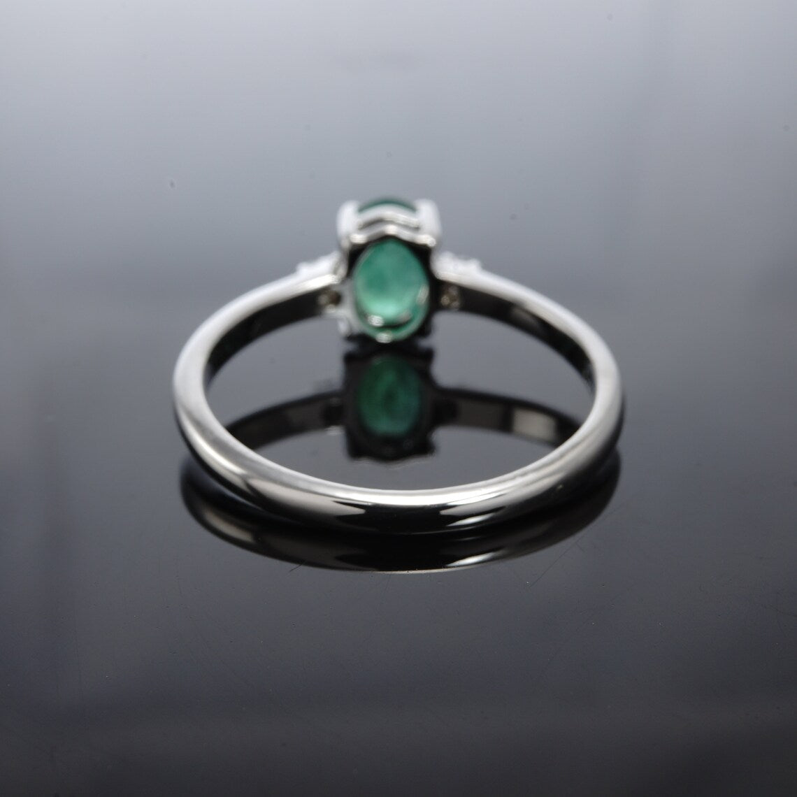 Certified Colombian Emerald Solitaire Ring, Sterling Silver Genuine Real Natural May Birthstone Jewelry