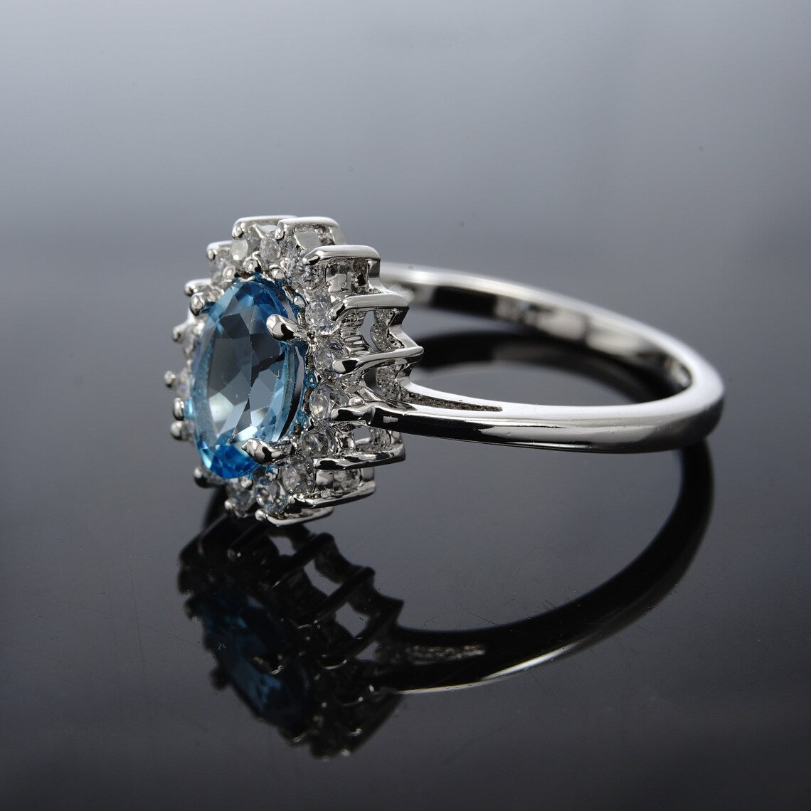 Blue Topaz Ring-Blue Topaz Silver Ring-Unique Ring-Topaz Ring-925 Sterling Silver Ring,Gift for Wife,Gifts For Mom-Ring
