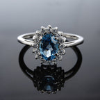 Blue Topaz Ring-Blue Topaz Silver Ring-Unique Ring-Topaz Ring-925 Sterling Silver Ring,Gift for Wife,Gifts For Mom-Ring