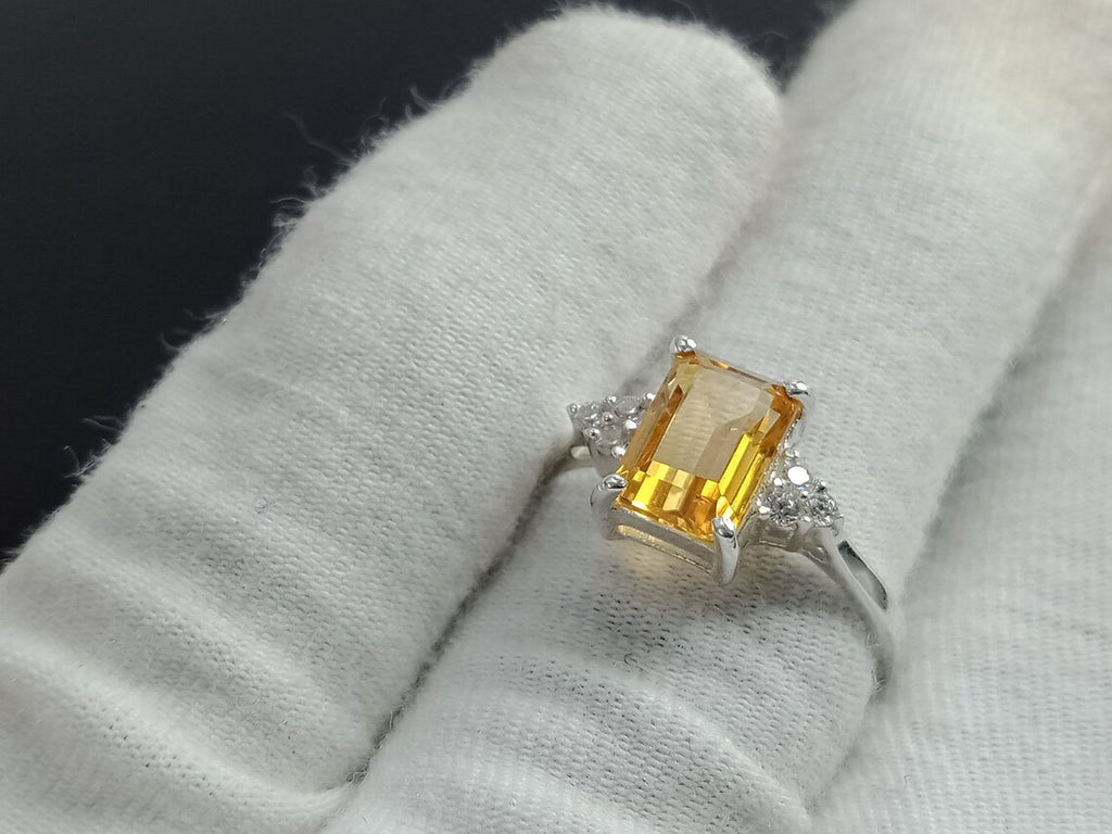 Gift Ring-Golden Topaz Ring-Yellow Topaz Ring-Vintage Ring-Birthstone Topaz Ring-Natural Golden Topaz Gemstone Ring-Promise Ring-Topaz Ring