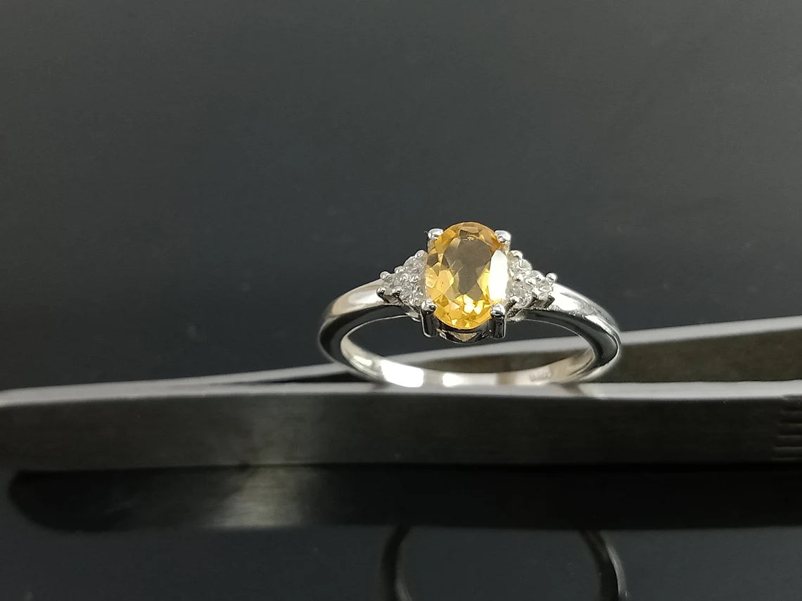 Yellow Topaz Ring-Natural Golden Topaz Ring-925 Sterling Silver Ring-Golden TOPAZ Jewelry-Vintage Ring-Birthstone TOPAZ Ring