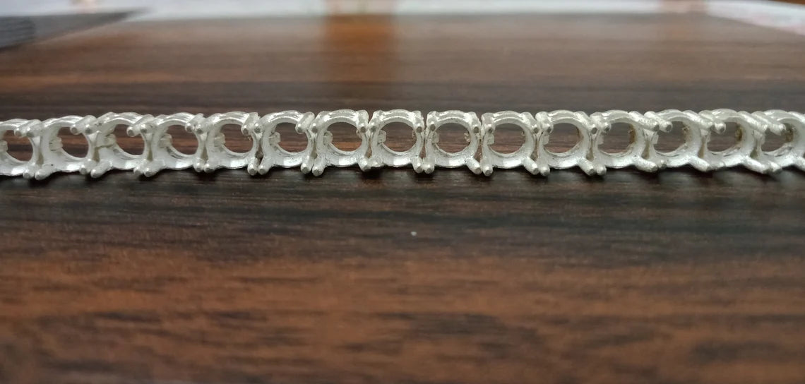 Round Semi Mount Bracelet-Without Stone Bracelet-Tennis Bracelet-Ready to be Set With Your Own Stone-925 Sterling Silver Bracelet
