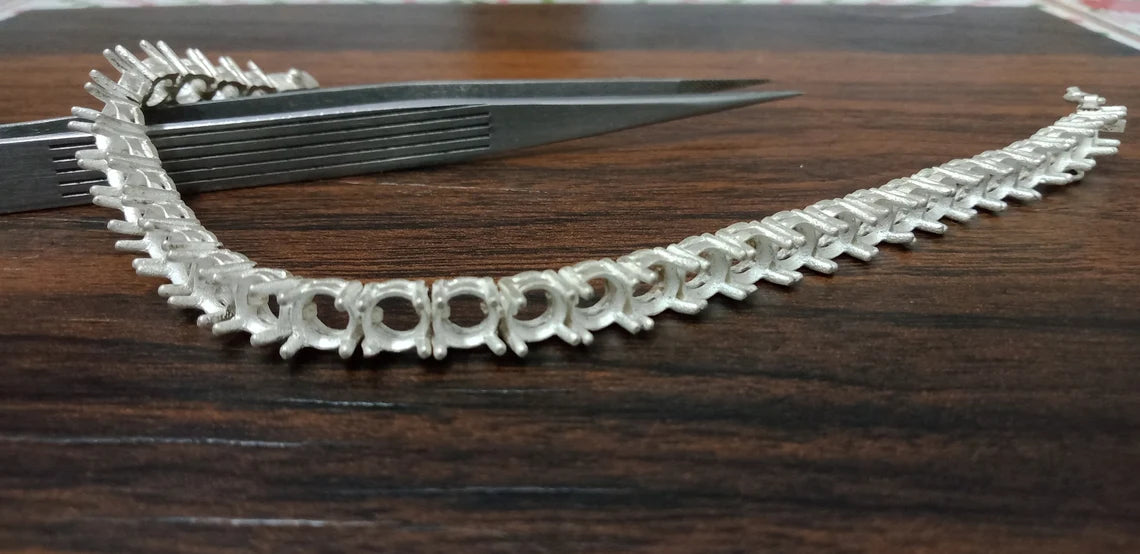 Round Semi Mount Bracelet-Without Stone Bracelet-Tennis Bracelet-Ready to be Set With Your Own Stone-925 Sterling Silver Bracelet