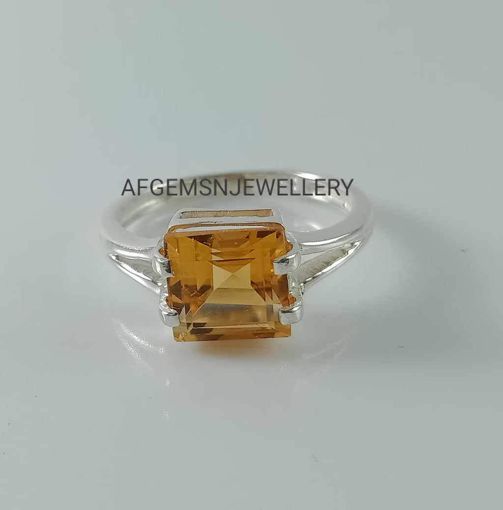 Vintage Golden Topaz Ring-Yellow Topaz Ring-Golden Stone Ring-Birthstone Topaz Ring-Natural Golden Topaz Gemstone Ring-Promise Ring