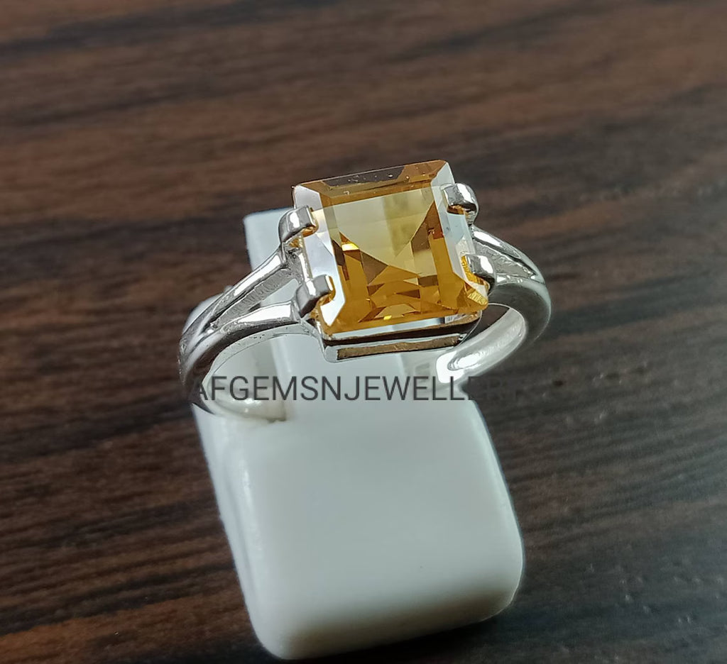 Vintage Golden Topaz Ring-Yellow Topaz Ring-Golden Stone Ring-Birthstone Topaz Ring-Natural Golden Topaz Gemstone Ring-Promise Ring