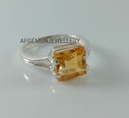 Vintage Golden Topaz Ring-Yellow Topaz Ring-Golden Stone Ring-Birthstone Topaz Ring-Natural Golden Topaz Gemstone Ring-Promise Ring