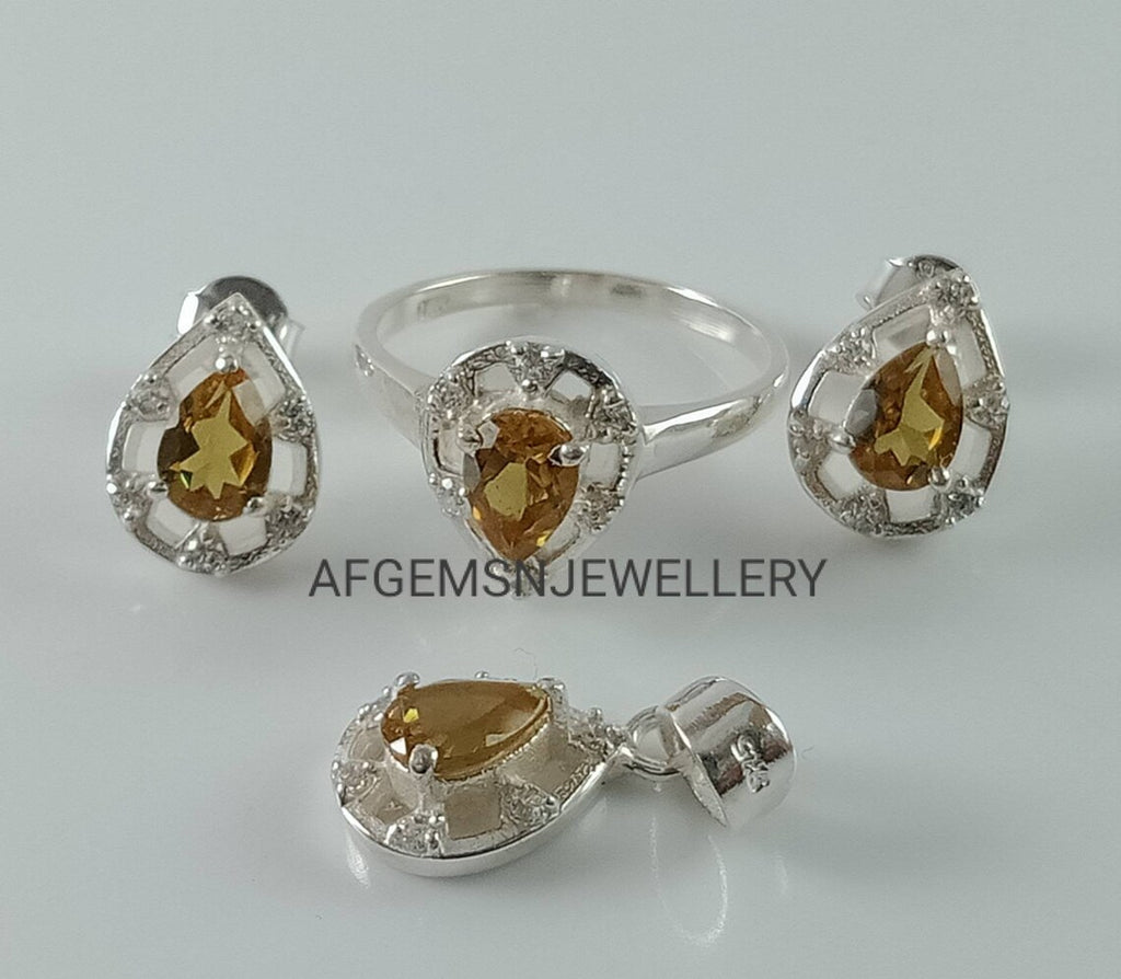Sultanite Jewelry Set/Pendant,Earring And Sultanite Ring /925 Silver Jewelry Set-Pear Sultanite Set-Colors Changing Sultanite Jewelry Set