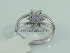 Purple amethyst ring, Natural amethyst ring, 925 sterling silver, February birthstone, round cut, engagement ring, Dainty Promise ring