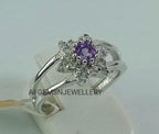 Purple amethyst ring, Natural amethyst ring, 925 sterling silver, February birthstone, round cut, engagement ring, Dainty Promise ring