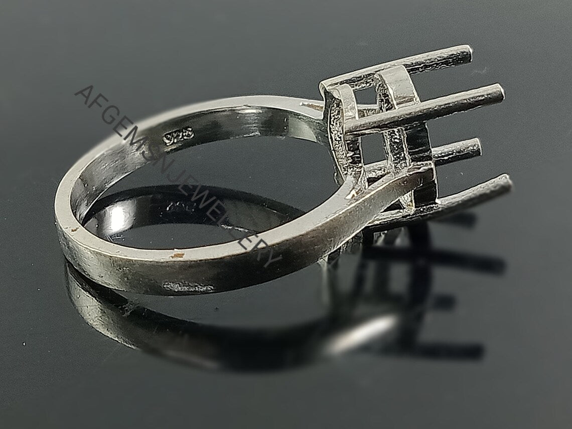 8X10 MM Oval Semi Mount Ring-Setting Ring-Without Stone Ring-Ready to be set with your Own Stone-925 Sterling Silver Ring-Prong Setting Ring