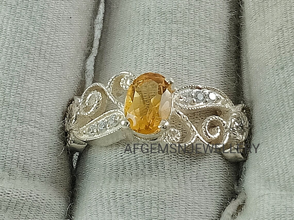 Unique Yellow Topaz Ring-925 Silver Ring-Golden Topaz Jewelry-Vintage Ring-Gift Ring-Women Ring-Yellow Golden Topaz-Birthstone Topaz Ring