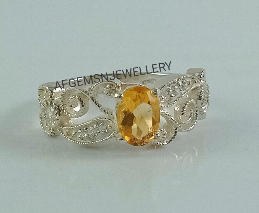 Unique Yellow Topaz Ring-925 Silver Ring-Golden Topaz Jewelry-Vintage Ring-Gift Ring-Women Ring-Yellow Golden Topaz-Birthstone Topaz Ring