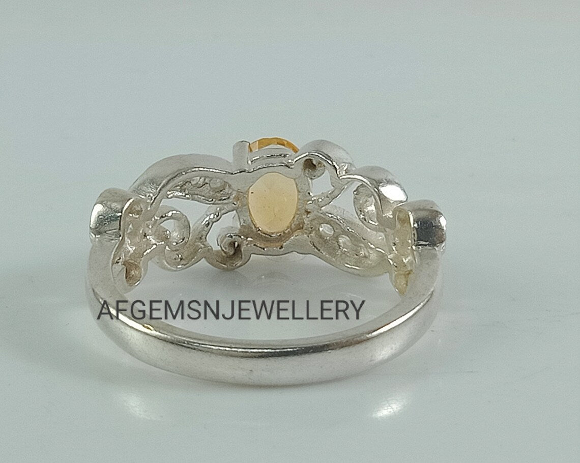 Unique Yellow Topaz Ring-925 Silver Ring-Golden Topaz Jewelry-Vintage Ring-Gift Ring-Women Ring-Yellow Golden Topaz-Birthstone Topaz Ring
