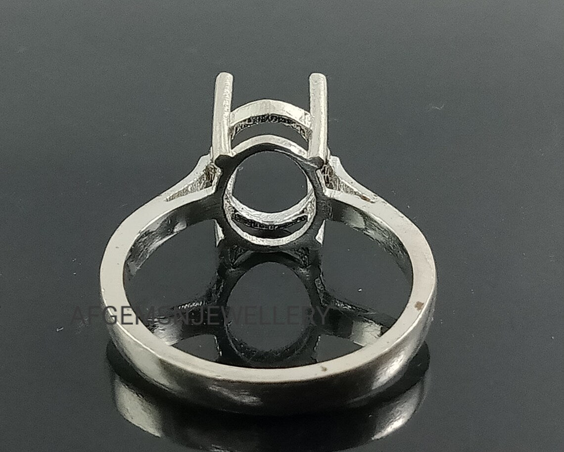 8X10 MM Oval Semi Mount Ring-Setting Ring-Without Stone Ring-Ready to be set with your Own Stone-925 Sterling Silver Ring-Prong Setting Ring