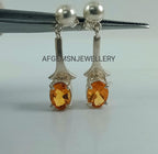 Golden Topaz Stud Earrings-Golden Topaz Studs-Yellow Topaz Stud Earrings-Women Golden Topaz Stud Earring-Push Back Topaz Stud Earrings