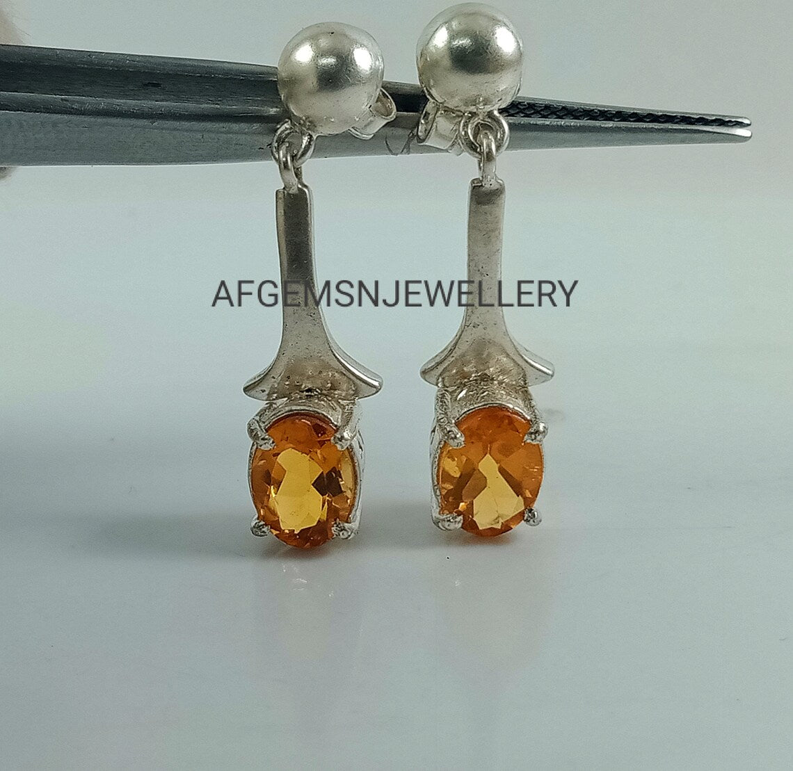 Golden Topaz Stud Earrings-Golden Topaz Studs-Yellow Topaz Stud Earrings-Women Golden Topaz Stud Earring-Push Back Topaz Stud Earrings