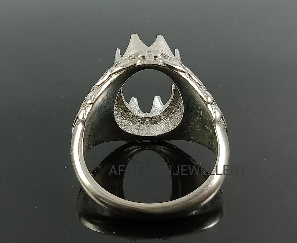 10X14MM Oval Semi Mount Ring-Men Mount Ring-Without Stone Ring-Men Ring-Unset Ring-Setting Ring-925 Sterling Silver Ring-Prong Setting Ring