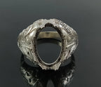 10X14MM Oval Semi Mount Ring-Men Mount Ring-Without Stone Ring-Men Ring-Unset Ring-Setting Ring-925 Sterling Silver Ring-Prong Setting Ring