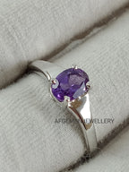 Dainty Amethyst Ring-Women Amethyst Ring-Natural Amethyst Ring-Amethyst Gemstone Ring-Vintage Ring-925 Silver Ring-Amethyst Jewelry Ring