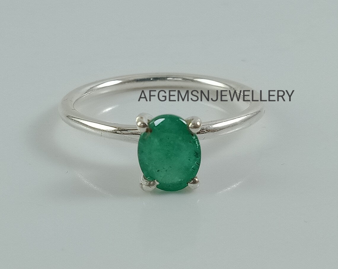100%Natural Emerald Ring-Green Emerald Ring-Emerald Silver Ring-Zambian Emerald Ring-Emerald Ring-Unique Emerald Ring-Oval Emerald