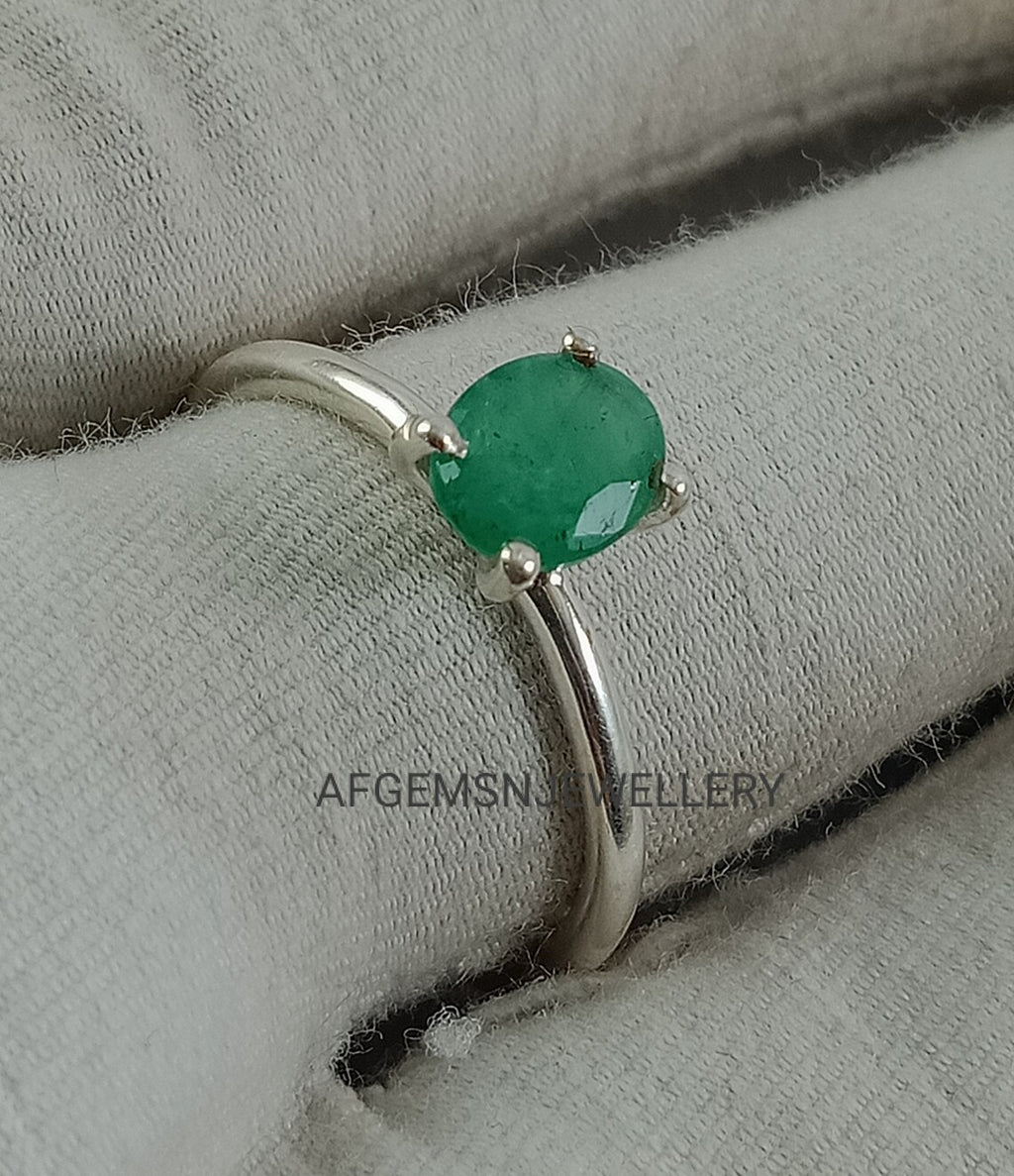 100%Natural Emerald Ring-Green Emerald Ring-Emerald Silver Ring-Zambian Emerald Ring-Emerald Ring-Unique Emerald Ring-Oval Emerald