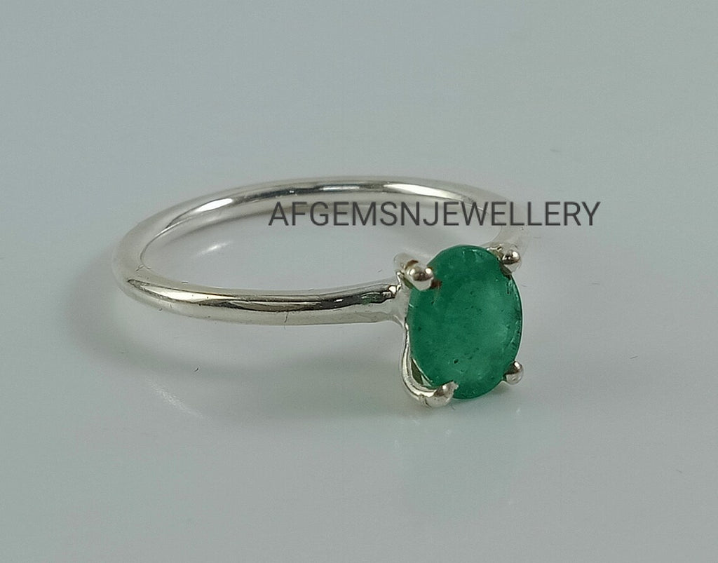 100%Natural Emerald Ring-Green Emerald Ring-Emerald Silver Ring-Zambian Emerald Ring-Emerald Ring-Unique Emerald Ring-Oval Emerald