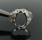 10X14MM Oval Semi Mount Ring-Men Mount Ring-Without Stone Ring-Men Ring-Unset Ring-Setting Ring-925 Sterling Silver Ring-Prong Setting Ring