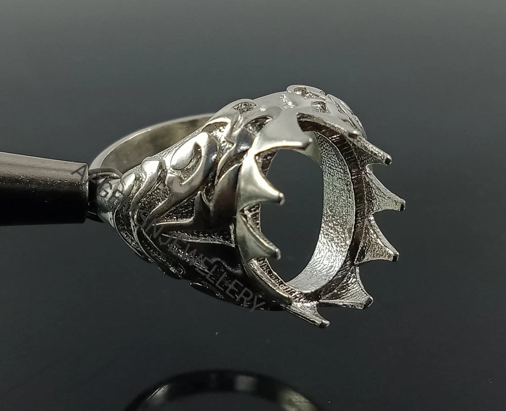 10X14MM Oval Semi Mount Ring-Men Mount Ring-Without Stone Ring-Men Ring-Unset Ring-Setting Ring-925 Sterling Silver Ring-Prong Setting Ring