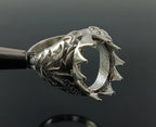 10X14MM Oval Semi Mount Ring-Men Mount Ring-Without Stone Ring-Men Ring-Unset Ring-Setting Ring-925 Sterling Silver Ring-Prong Setting Ring