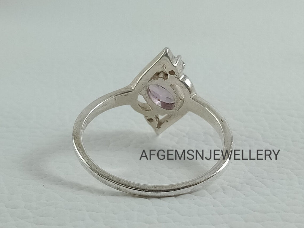 Unique Alexandrite Ring Sterling Silver Ring June Birthstone Ring Color Changing Gemstone Ring Color Changing Alexandrite