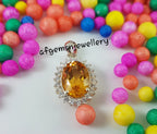 Golden Topaz Necklace in 925 Sterling Silver Yellow Topaz Pendant Yellow Gemstone