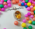 Golden Topaz Necklace in 925 Sterling Silver Yellow Topaz Pendant Yellow Gemstone
