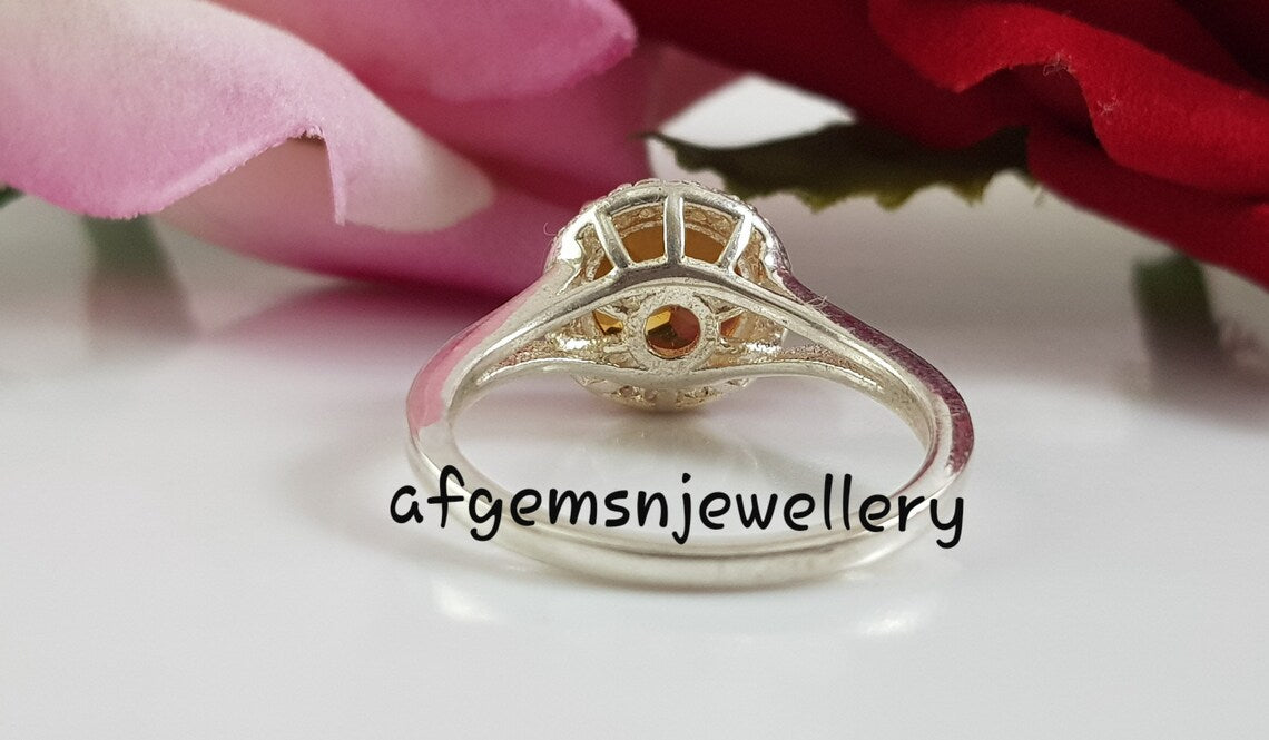 Genuine Yellow Topaz Ring-Natural Golden Topaz Ring-925 Sterling Silver Ring-Golden TOPAZ Jewelry-Vintage Ring-Birthstone TOPAZ Ring