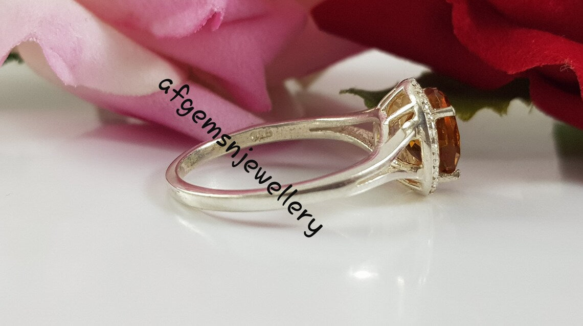 Genuine Yellow Topaz Ring-Natural Golden Topaz Ring-925 Sterling Silver Ring-Golden TOPAZ Jewelry-Vintage Ring-Birthstone TOPAZ Ring