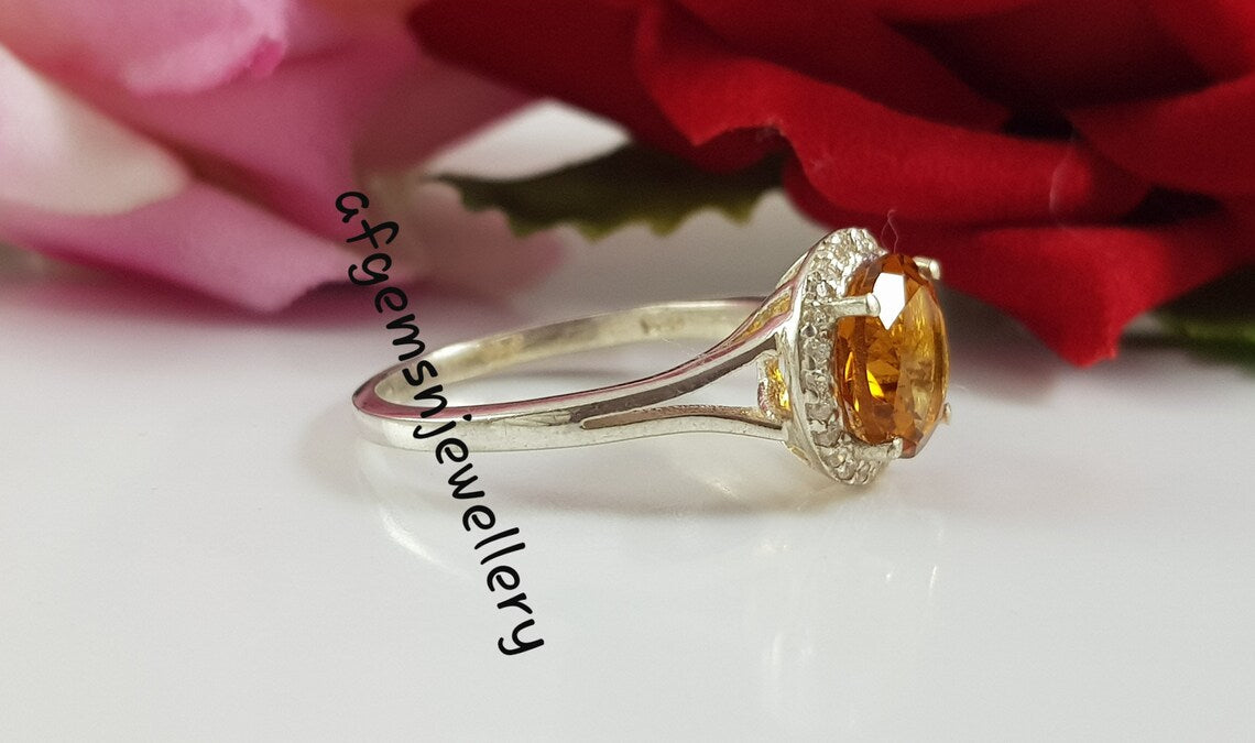 Genuine Yellow Topaz Ring-Natural Golden Topaz Ring-925 Sterling Silver Ring-Golden TOPAZ Jewelry-Vintage Ring-Birthstone TOPAZ Ring