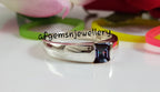 Men's Alexandrite Ring, Color Changing Gemstone Ring, Sterling Silver Ring, Wedding Ring, June Birthstone Ring, Solitaire Ring