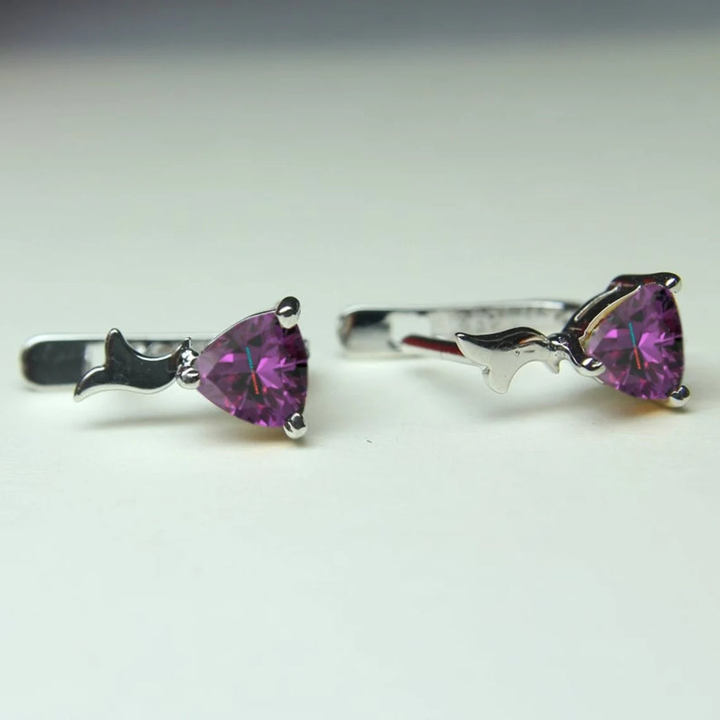 Trillion Cut Alexandrite Earrings For Women- Color Changing Gemstone Hoop Earrings- Alexandrite Earrings in 925 Sterling Silver