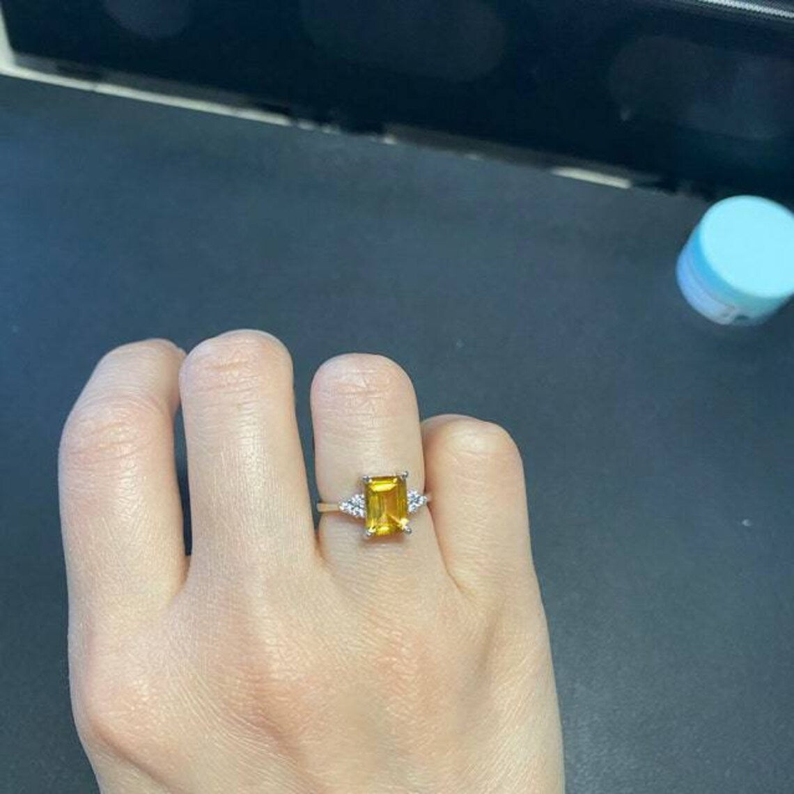 Gift Ring-Golden Topaz Ring-Yellow Topaz Ring-Vintage Ring-Birthstone Topaz Ring-Natural Golden Topaz Gemstone Ring-Promise Ring-Topaz Ring