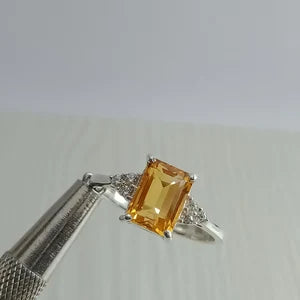 Gift Ring-Golden Topaz Ring-Yellow Topaz Ring-Vintage Ring-Birthstone Topaz Ring-Natural Golden Topaz Gemstone Ring-Promise Ring-Topaz Ring