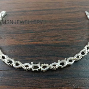 925 Sterling Silver Tennis Bracelet Semi Mount Bracelet-Without Stone Bracelet-Ready to be Set With Your Own Stone-Engagement Bracelet