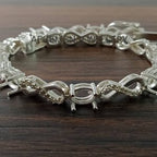 925 Sterling Silver Tennis Bracelet Semi Mount Bracelet-Without Stone Bracelet-Ready to be Set With Your Own Stone-Engagement Bracelet