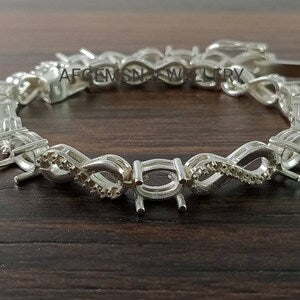 925 Sterling Silver Tennis Bracelet Semi Mount Bracelet-Without Stone Bracelet-Ready to be Set With Your Own Stone-Engagement Bracelet