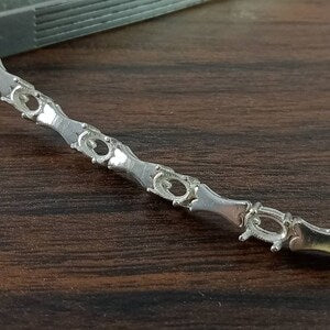 Oval Tennis Bracelet-Semi Mount Bracelet-925 Sterling Silver Bracelet-Ready to be Set With Your Own Stone-Without Stone Bracelet