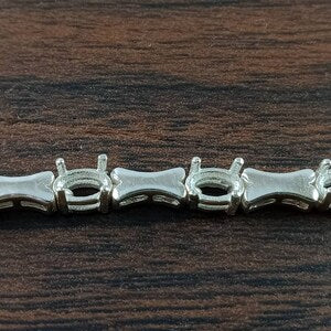 Oval Tennis Bracelet-Semi Mount Bracelet-925 Sterling Silver Bracelet-Ready to be Set With Your Own Stone-Without Stone Bracelet