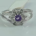 Purple amethyst ring, Natural amethyst ring, 925 sterling silver, February birthstone, round cut, engagement ring, Dainty Promise ring