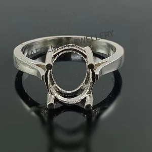 8X10 MM Oval Semi Mount Ring-Setting Ring-Without Stone Ring-Ready to be set with your Own Stone-925 Sterling Silver Ring-Prong Setting Ring