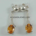 Golden Topaz Stud Earrings-Golden Topaz Studs-Yellow Topaz Stud Earrings-Women Golden Topaz Stud Earring-Push Back Topaz Stud Earrings