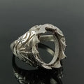 10X14MM Oval Semi Mount Ring-Men Mount Ring-Without Stone Ring-Men Ring-Unset Ring-Setting Ring-925 Sterling Silver Ring-Prong Setting Ring
