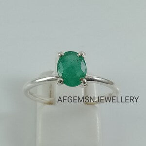 100%Natural Emerald Ring-Green Emerald Ring-Emerald Silver Ring-Zambian Emerald Ring-Emerald Ring-Unique Emerald Ring-Oval Emerald