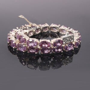 Alexandrite Bracelet-Engagement Bracelet-Color Changing Gemstone-Sterling Silver Bracelet-Colors Changing Bracelet-June Birthstone Bracelet